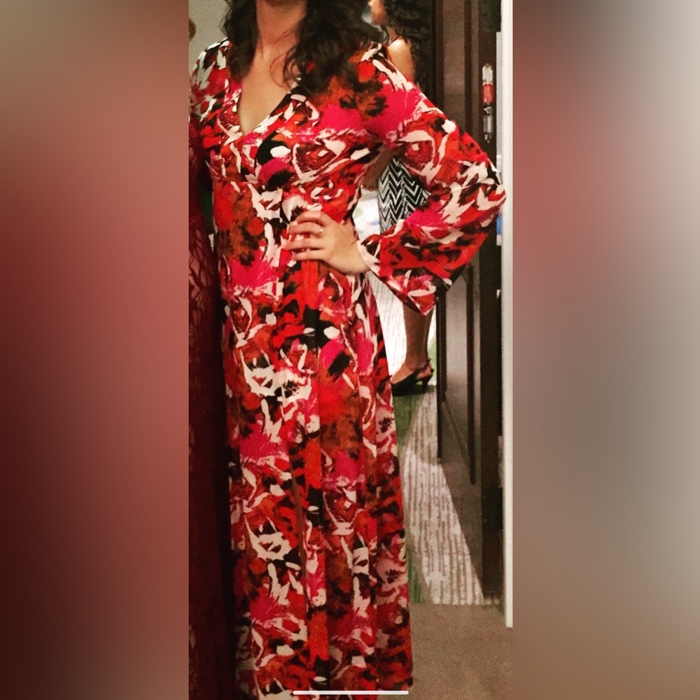 Long sleeve floral maxi dress